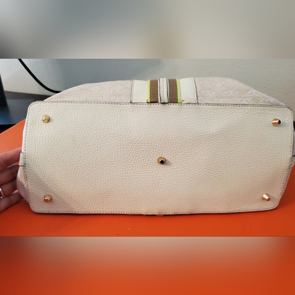 Vintage Anya Hindmarch Signature Striped bucket bag with metal foxhead handles - Picture 12 of 16